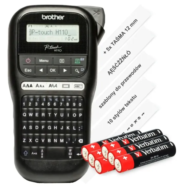 Drukarka etykiet Brother PT-H110 + 5x TZE-231 w zestawie