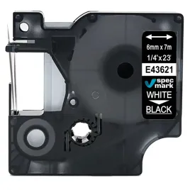 tasma-specmark-do-dymo-d1-43621-6mm-7m-czarna-bialy