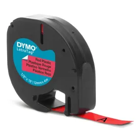 tasma-dymo-letratag-12mm-plastik-czerwona-s0721630