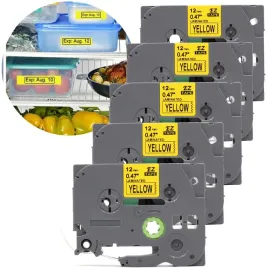 tasma-do-brother-tze-631-12mm-8m-zolta-tz-631-tz631-zestaw-5-szt