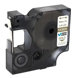 tasma-specmark-do-dymo-d1-43625-6mm-przezroczysta-zloty