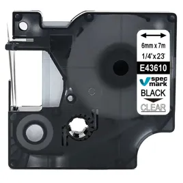 tasma-specmark-do-dymo-d1-43610-6mm-7m-przezroczy-czarny