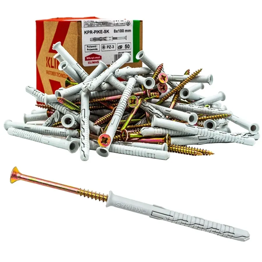 kolki-rozporowe-ramowe-8x100-dyble-z-wkretem-50szt-stan-nowy