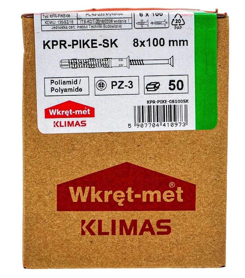 kolki-rozporowe-ramowe-8x100-dyble-z-wkretem-50szt-stan-nowy