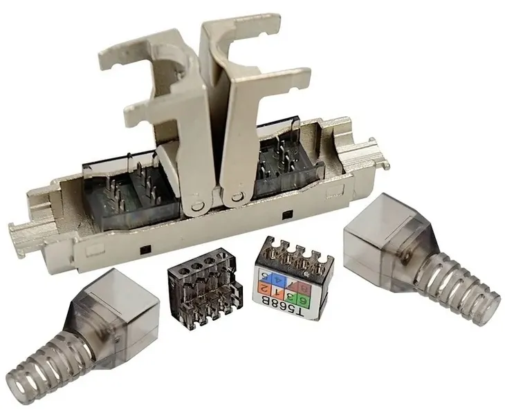 ŁĄCZNIK BEZNARZĘDZIOWY MODULARNY BECZKA RJ45 KAT.6A STP