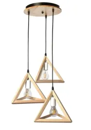lampa-led-drewniana-wiszaca-sufit-trojkaty-e27