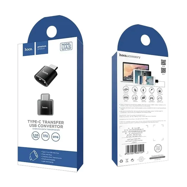 adapter-otg-typ-c-do-usb-a-ua5-czarny-konwerter-marka-hoco-stan-nowy