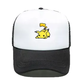czapka-z-daszkiem-czarno-biala-pikachu