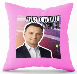 poduszka-rozowa-nadruk-pdm-politycy-30-prezent