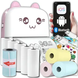mini-drukarka-termiczna-dla-dzieci-drukus-przenosna-kotek-10-rolek-naklejki