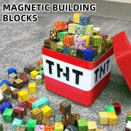 mix-klockow-magnetycznych-minecraft-z-pudelkiem-180-klockow-2-ludziki