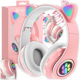 sluchawki-nauszne-dla-dzieci-kocie-uszy-bezprzewodowe-bluetooth-rgb-led