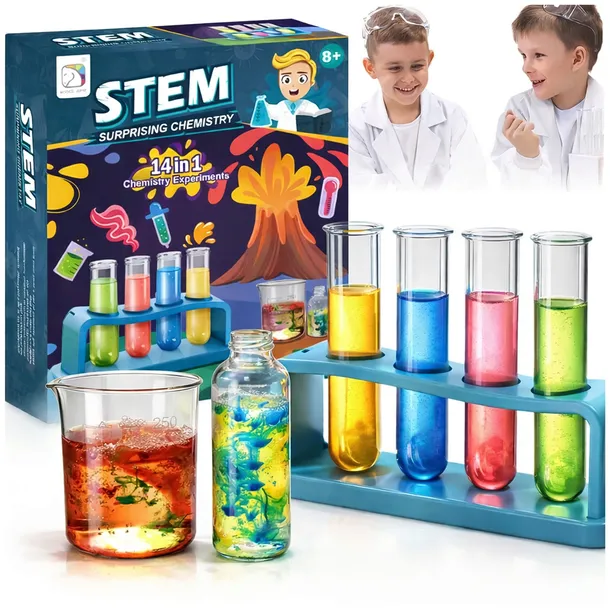 MAŁY CHEMIK ZESTAW EDUKACYJNY 14 EKSPERYMENTÓW WYBUCHOWY WULKAN
