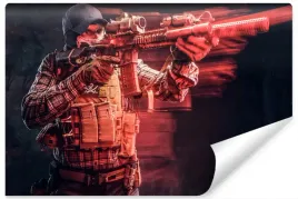 fototapeta-abstrakcja-zolnierz-karabin-3d-450x300