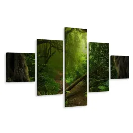 obraz-poliptyk-las-drzewa-liscie-zielen-3d-250x150