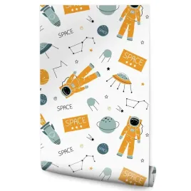 tapeta-dziecieca-kosmos-astronauta-planety-gwiazdy