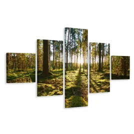 obraz-pentaptyk-las-drzewa-trawa-zielen-3d-250x150