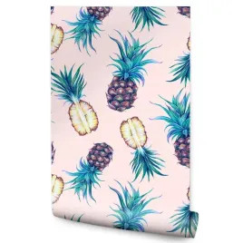 tapeta-do-jadalni-ananasy-owoce-natura-dekoracja