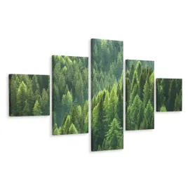 obraz-pentaptyk-lesny-pejzaz-las-natura-3d-250x150