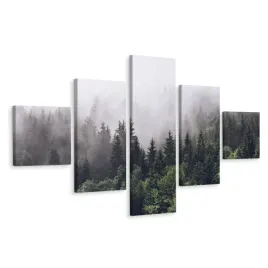 obraz-5-czesciowy-drzewa-we-mgle-natura-3d-250x150