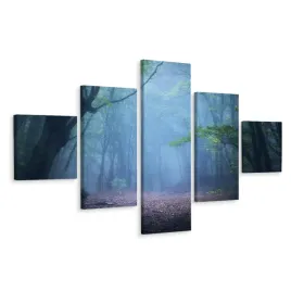 obraz-wieloczesciowy-las-drzewa-mgla-3d-250x150