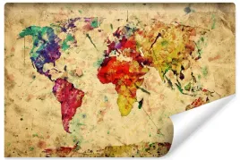 fototapeta-akwarelowa-mapa-swiata-vintage-450x300