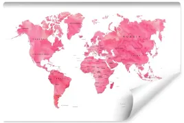 fototapeta-do-sypialni-rozowa-mapa-swiata-450x300