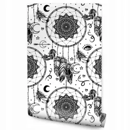 tapeta-w-rolce-lapacz-snow-styl-boho-piora-ozdoba