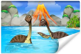 fototapeta-dziecieca-dinozaury-woda-zielen-400x280
