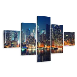 obraz-canvas-5-czesciowy-nocny-widok-3d-250x150