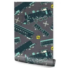 tapeta-mlodziezowa-kolorowe-parowozy-styl-vintage