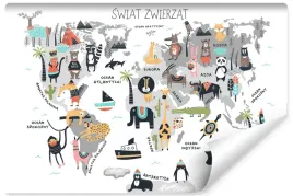 fototapeta-scienna-mapa-swiata-zwierzatka-400x280