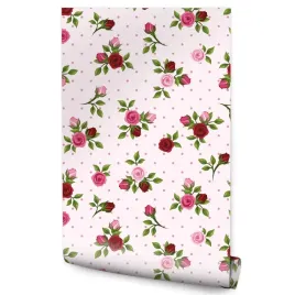 tapeta-w-kwiaty-roze-liscie-rosliny-do-sypialni