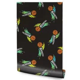 tapeta-dziecieca-koszykowka-sport-napisy-wzorki