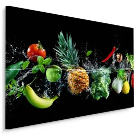obraz-na-plotnie-owoce-warzywa-w-wodzie-3d-30x20