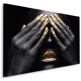 obraz-do-salonu-czarno-zloty-glamour-usta-90x60