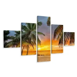 obraz-5-czesciowy-plaza-slonce-ocean-3d-250x150