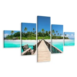 obraz-wieloczesciowy-molo-palmy-ocean-3d-250x150
