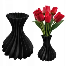 wazon-spiralny-czarny-19cm-na-kwiaty-lego-icons-sztuczne-kwiatki