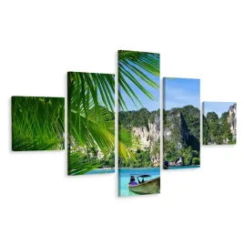 obraz-5-czesciowy-morze-skaly-liscie-3d-250x150