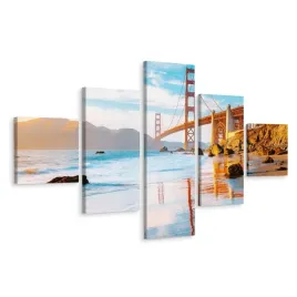 obraz-5-czesci-golden-gate-skaly-niebo-3d-250x150