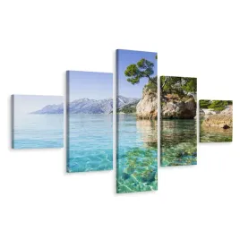 obraz-5-czesciowy-morze-drzewa-przyroda-3d-250x150