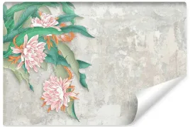 fototapeta-scienna-kwiaty-beton-abstrakcja-450x300