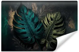 fototapeta-liscie-monstera-abstrakcja-3d-180x120