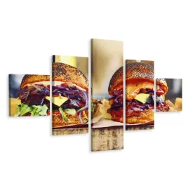 obraz-5-czesciowy-weganskie-burgery-dekor-250x150