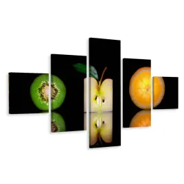 obraz-5-czesciowy-letnie-owoce-kiwi-jablko-250x150