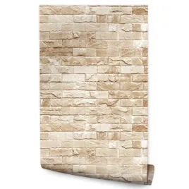 tapeta-scienna-bezowy-mur-imitacja-cegly-efekt-3d