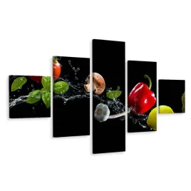 obraz-5-czesciowy-krople-wody-warzywa-3d-250x150