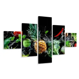 obraz-poliptyk-swieze-owoce-warzywa-woda-250x150