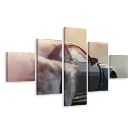 obraz-5-czesciowy-sportowe-auto-kleby-dymu-250x150